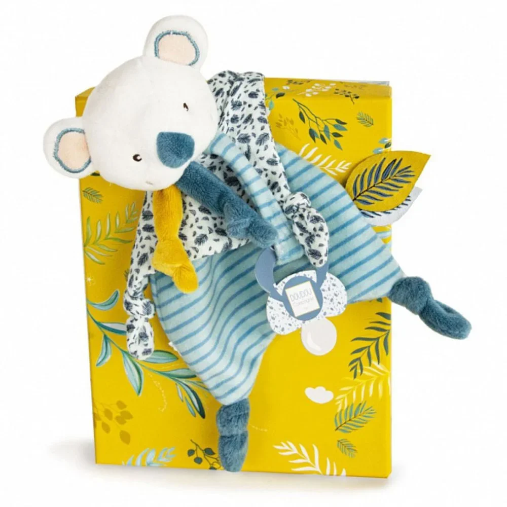 DouDou Et Compagnie Paris Yoka the Koala Blanket with Pacifier Holder